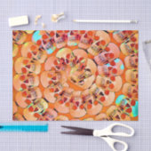 Gothic Skull Pop Art Orange Cool Spiral Pattern Seidenpapier (Handwerk)