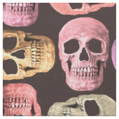 Gothic Skull Pop Art Pink Green Design Stoff (Nahaufnahme)