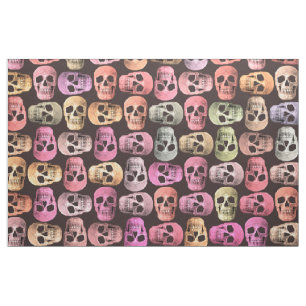 Gothic Skull Pop Art Pink Green Design Stoff