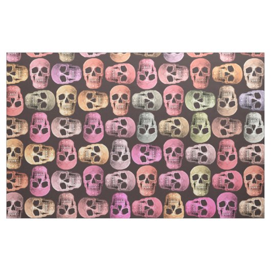 Gothic Skull Pop Art Pink Green Design Stoff (Fat Quarter (45,7 x 55,9 cm))