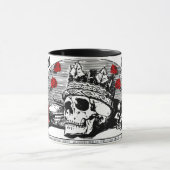 Gothic Skull Queen mit Rote Rosen Kaffeegenuss Tasse (Zentrum)
