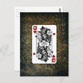 Gothic Skull Queen Playing Card Postkarte (Vorne/Hinten)