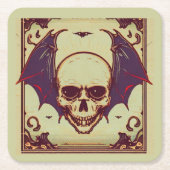 'GOTHIC SKULL' RECHTECKIGER PAPPUNTERSETZER (Vorderseite)