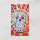 Gothic Skull Red Aquamarin Surreal Psychedelic Art Visitenkarte (Vorderseite)