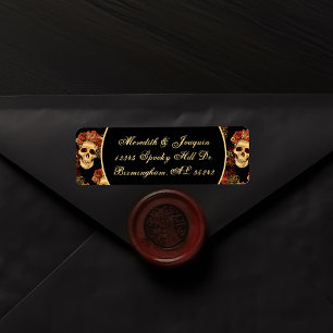 Gothic Skull Red Black Halloween Rücksendeadresse