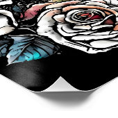 Gothic : Skull & Rose. AI-Grafik Poster (Ecke)