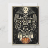 Gothic Skull & Rose Art Einladung (Vorderseite)