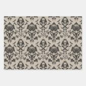 Gothic Skull & Rose Dark Viktorianisch Damask Must Geschenkpapier Set (Vorderseite)