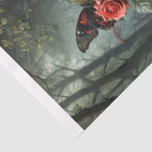 Gothic Skull & Rose - Decoupage Seidenpapier (Detail)