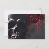 Gothic Skull & Rose Elegante Dunkle Hochzeit RSVP Karte (Rückseite)