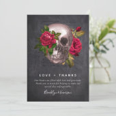 Gothic Skull Rose Foto | Dankeschön-Karte Dankeskarte (Stehend Vorderseite)