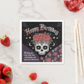 Gothic Skull & Rose Geburtskarte Serviette (Beispiel)