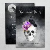 Gothic Skull Rose Halloween-Party Einladung