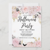 Gothic Skull & Rose Halloween-Party Einladung (Vorderseite)