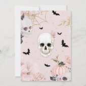 Gothic Skull & Rose Halloween-Party Einladung (Rückseite)