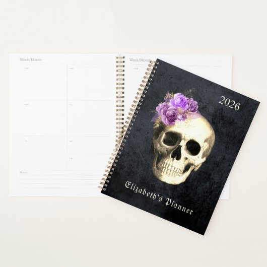 Gothic Skull-Rose Personalisiert 2026 Planer (Anzeige)