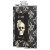 Gothic Skull Rose Personalisiert Flask Flachmann (Links)