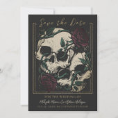 Gothic Skull-Rose Save The Date (Vorderseite)