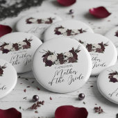 Gothic Skull & Rose Wedding Party Button