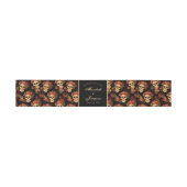 Gothic Skull Rote Rose Black Halloween Hochzeit Einladungsbanderole (Flach)