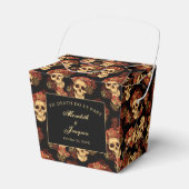 Gothic Skull Rote Rose Custom Black Wedding Fortun Geschenkschachtel (Vorderseite)