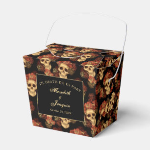 Gothic Skull Rote Rose Custom Black Wedding Fortun Geschenkschachtel