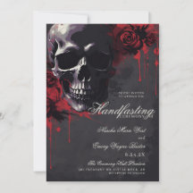 Gothic Skull & Rote Rosen Halloween Handfasts