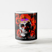 Gothic Skull-Rote Rosen Kaffeekochen Tasse (Mittel)