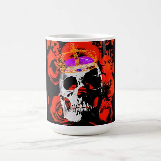 Gothic Skull-Rote Rosen Kaffeetasse (Mittel)
