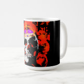 Gothic Skull-Rote Rosen Kaffeetasse (VorderseiteRechts)