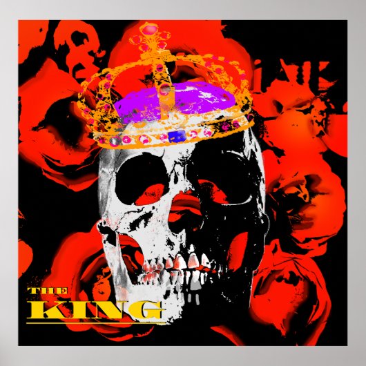 Gothic Skull-Rote Rosen Poster (Vorne)