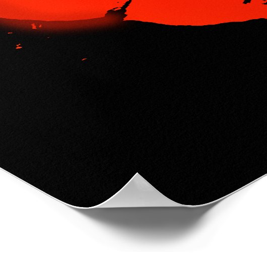 Gothic Skull-Rote Rosen Poster (Ecke)