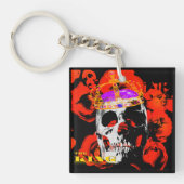 Gothic Skull-Rote Rosen Schlüsselanhänger (Vorderseite)