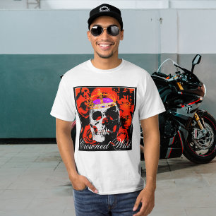Gothic Skull-Rote Rosen T-Shirt