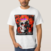 Gothic Skull-Rote Rosen T-Shirt (Vorderseite)