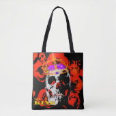 Gothic Skull-Rote Rosen Tasche (Vorderseite)