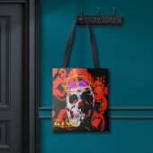 Gothic Skull-Rote Rosen Tasche