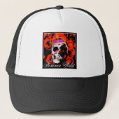 Gothic Skull-Rote Rosen Truckerkappe (Vorderseite)