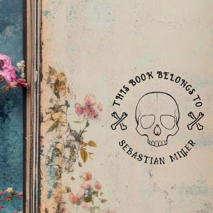 Gothic Skull Rund benutzerdefiniertes Buch aus der Gummistempel
