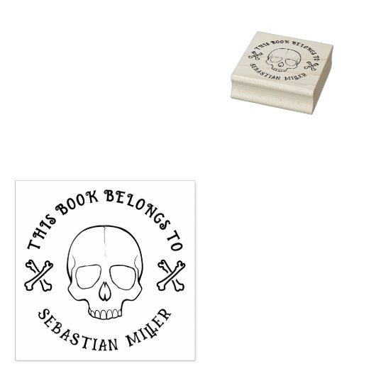 Gothic Skull Rund benutzerdefiniertes Buch aus der Gummistempel (Stempel)
