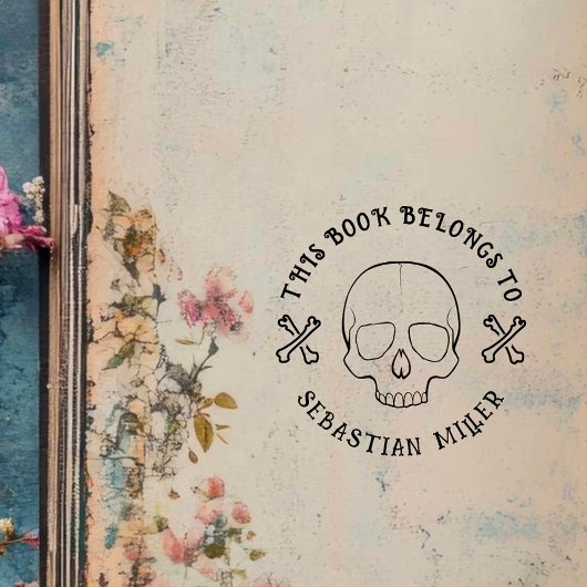 Gothic Skull Rund benutzerdefiniertes Buch aus der Permastempel