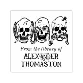 Gothic Skull See Hear Speak No Evil Library Book Permastempel (Design)
