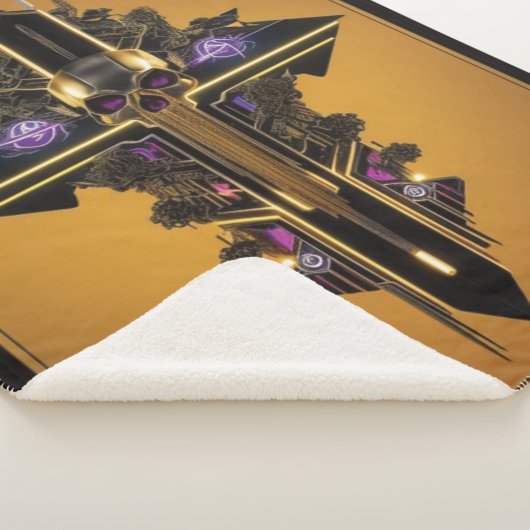 Gothic Skull Sherpa Blanket Sherpadecke (3/4)