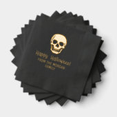 Gothic Skull Silhouette Happy Halloween Name Servietten Mit Folie (Insitu (Gestapelt))