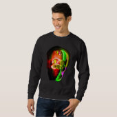 Gothic Skull Skeleton Abstract Art Sweatshirt (Vorne ganz)