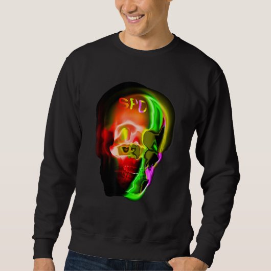 Gothic Skull Skeleton Abstract Art Sweatshirt (Vorderseite)