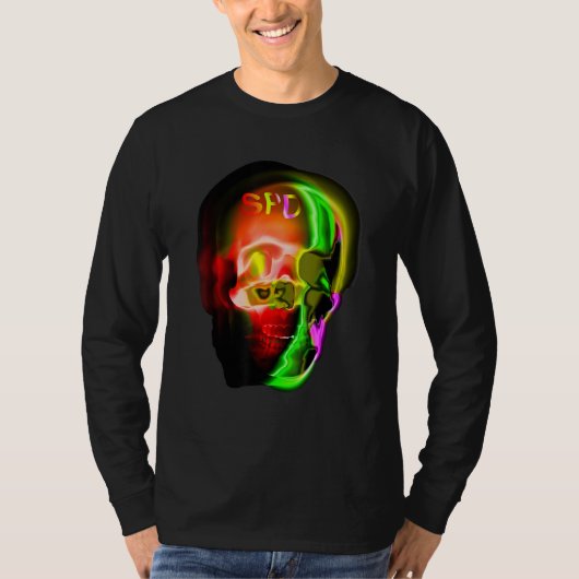 Gothic Skull Skeleton Abstract Art T-Shirt (Vorderseite)
