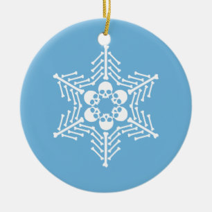 Gothic Skull Snowflakes Keramik Ornament