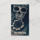 Gothic Skull Sonnenblume Vintag Antique Visitenkarte (Vorderseite)