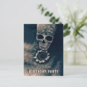 Gothic Skull Sonnenblumen RIP zu ihren 20ern Einladungspostkarte (Stehend Vorderseite)